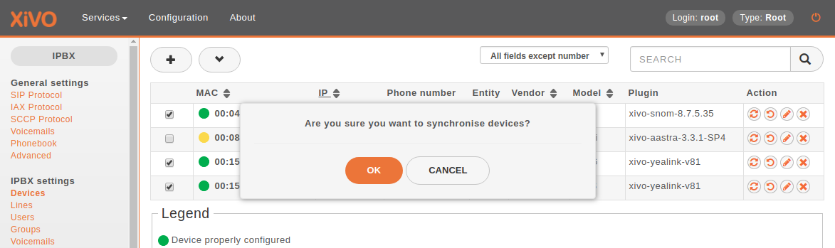 Synchronize multiple devices confirmation